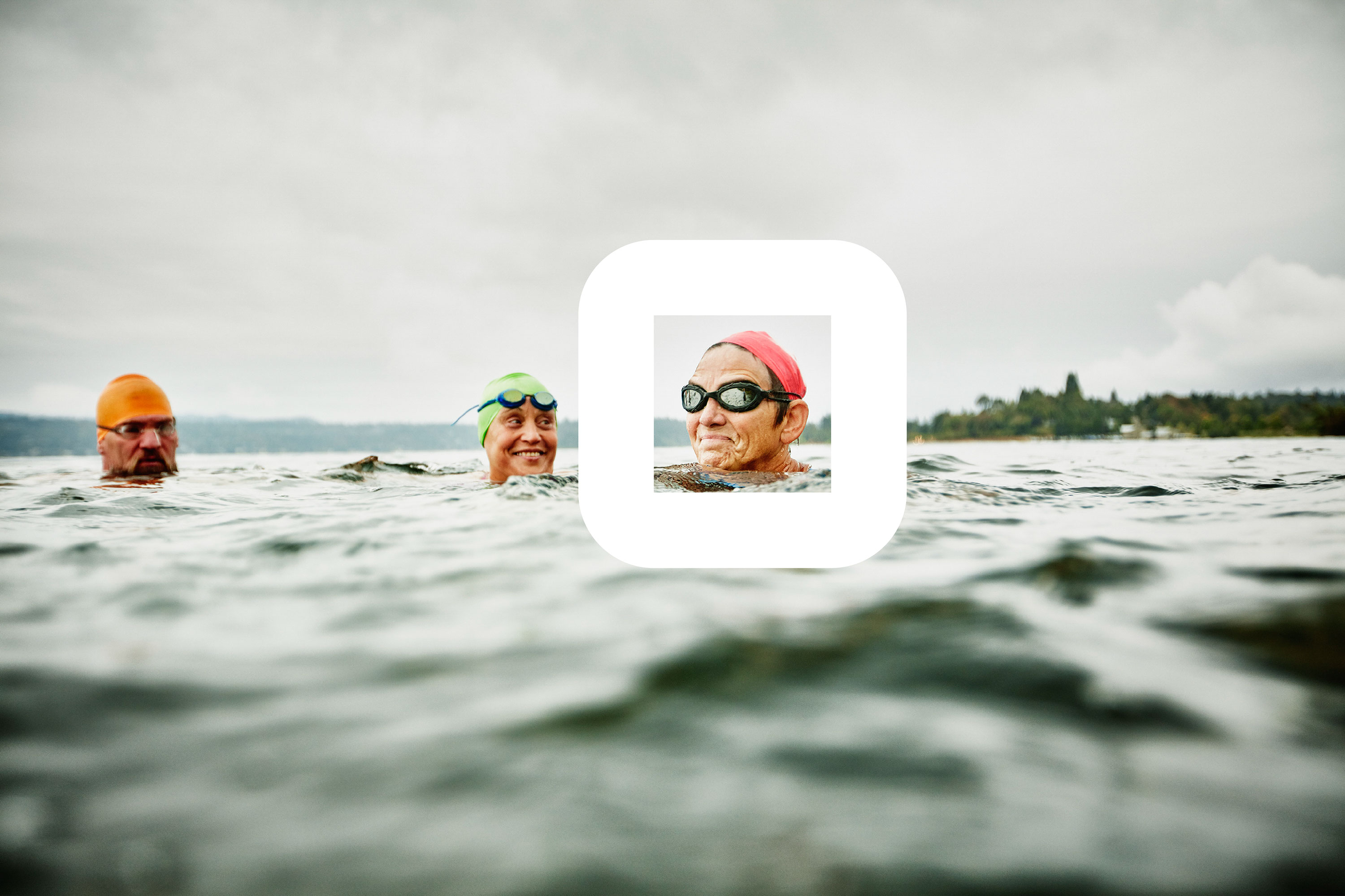 Zwemmers in open water